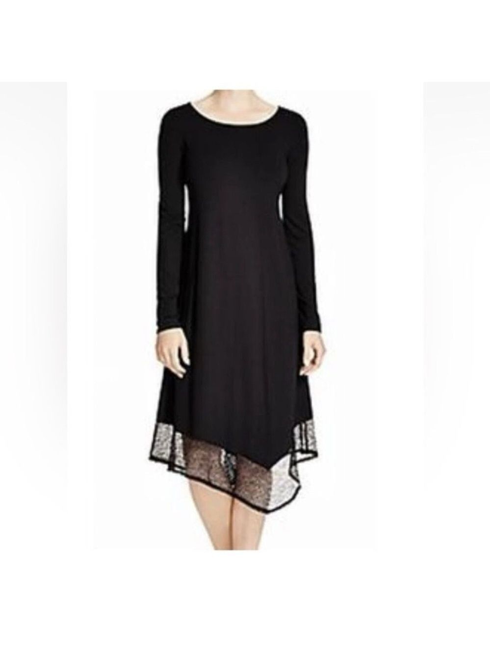 Eileen Fisher Black Long Sleeve Dress midi Small